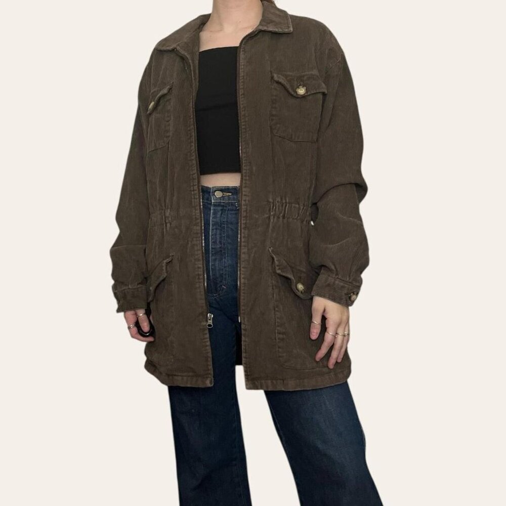 Merona 90s/2000s vintage brown corduroy utility jacket - large - Picture 2 of 7